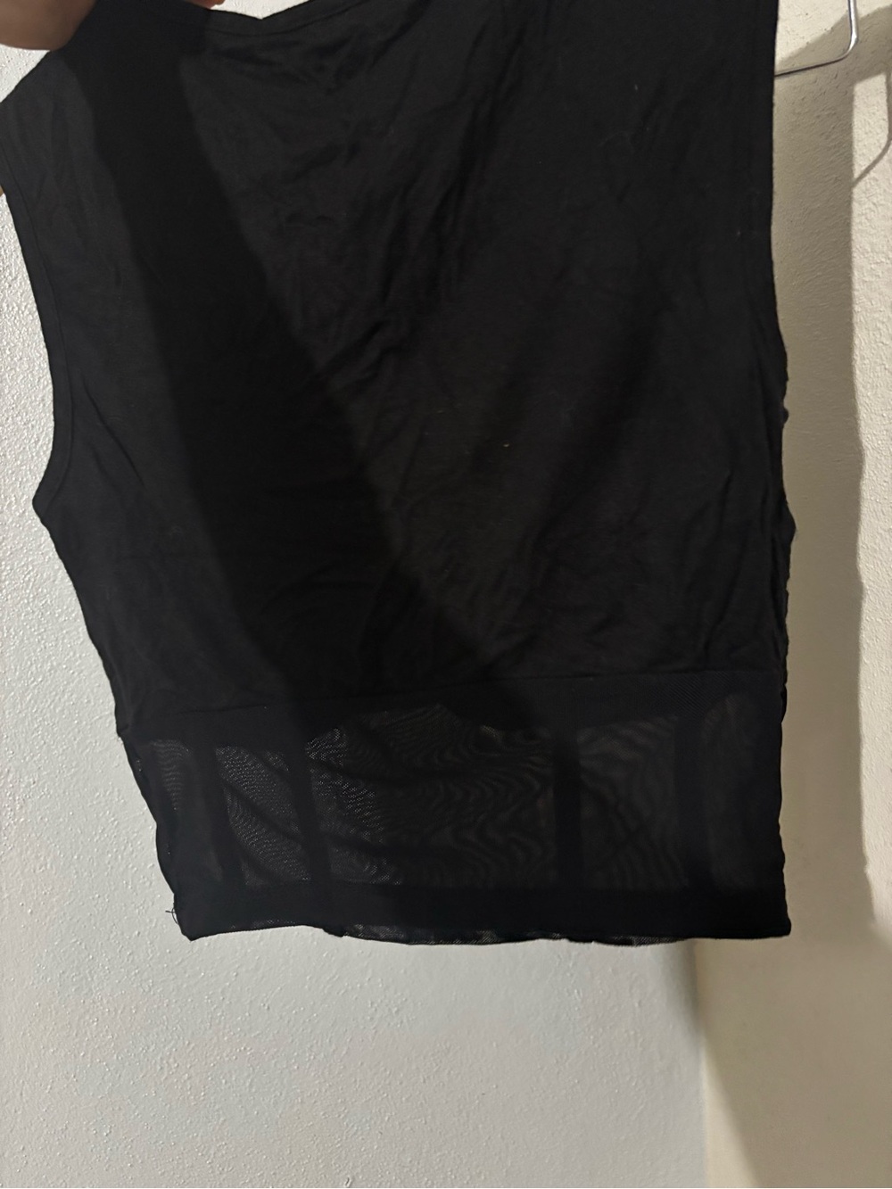 5x$20SHEIN Black shirt with Sheer Hem